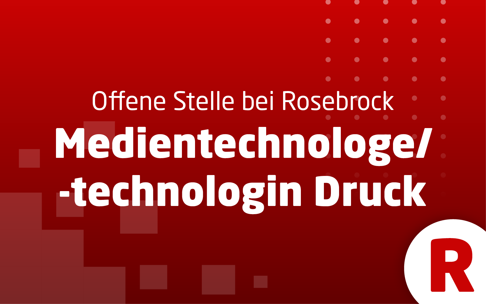 Stellenanzeige Medientechnologe/in Druck